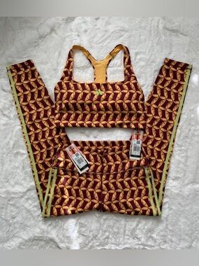 NWT Adidas x Farm Rio Medium-Support Bra & Matching 7/8 Tights, L